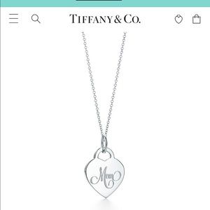 Tiffany Co “Mom” Heart Charm